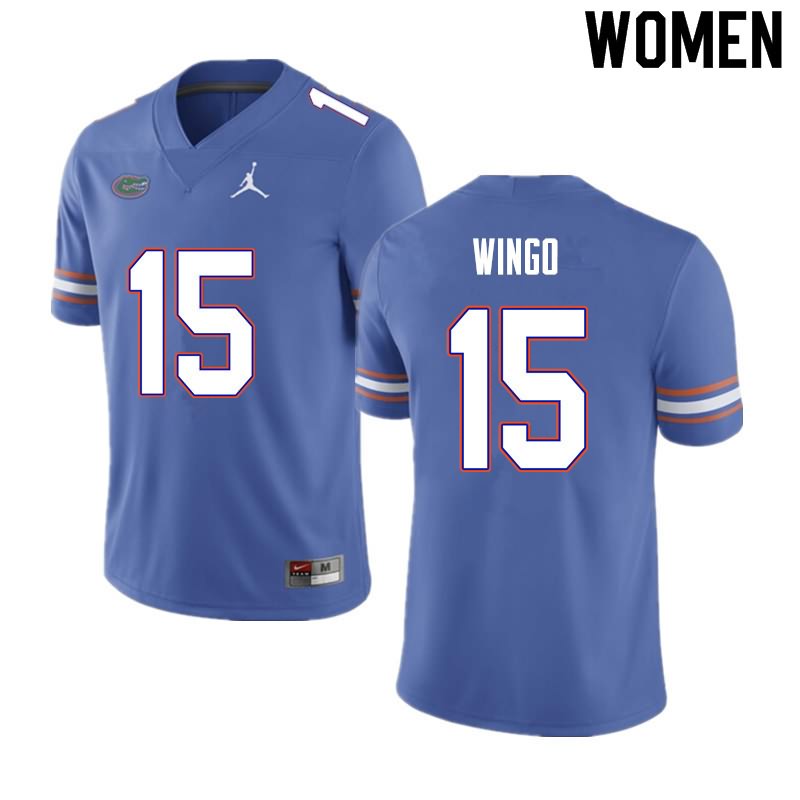 Women's NCAA Florida Gators Derek Wingo #15 Stitched Authentic Nike Blue College Football Jersey CEI6265IZ